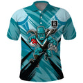 Port Adelaide Power Australian Football Polo Shirt Powerful Superhero Mascot - Bold Team Colors