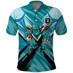 Port Adelaide Power Australian Football Polo Shirt Powerful Superhero Mascot - Bold Team Colors
