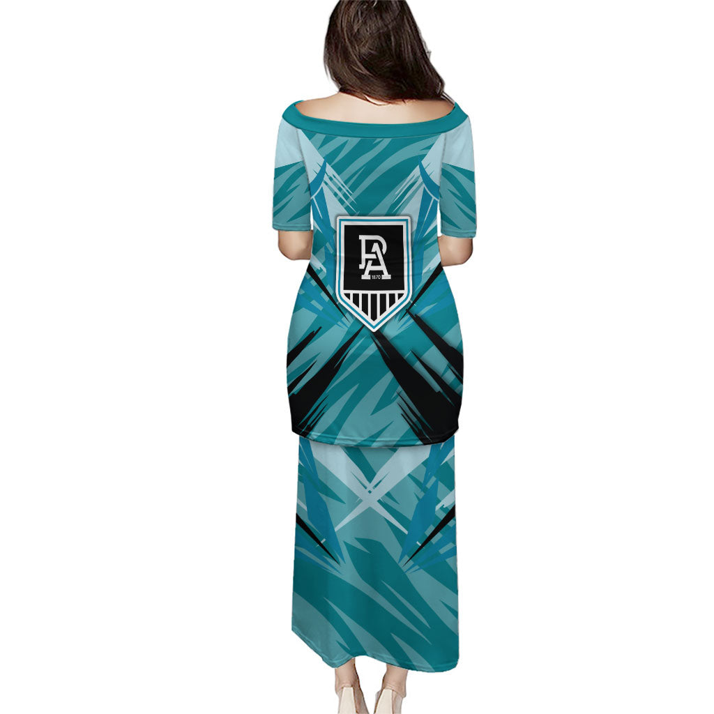 Port Adelaide Power Australian Football Puletasi Powerful Superhero Mascot - Bold Team Colors