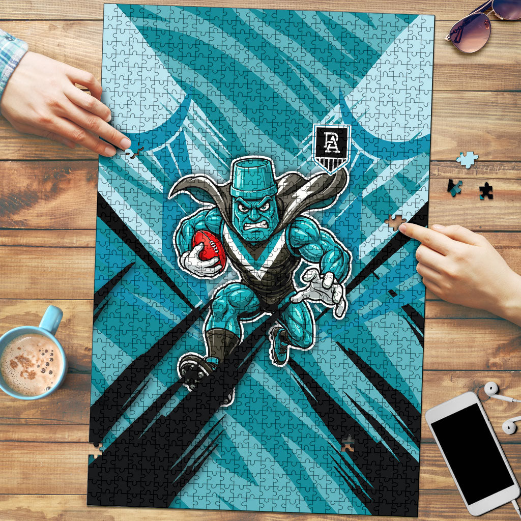 Port Adelaide Power Australian Football Puzzle Powerful Superhero Mascot - Bold Team Colors