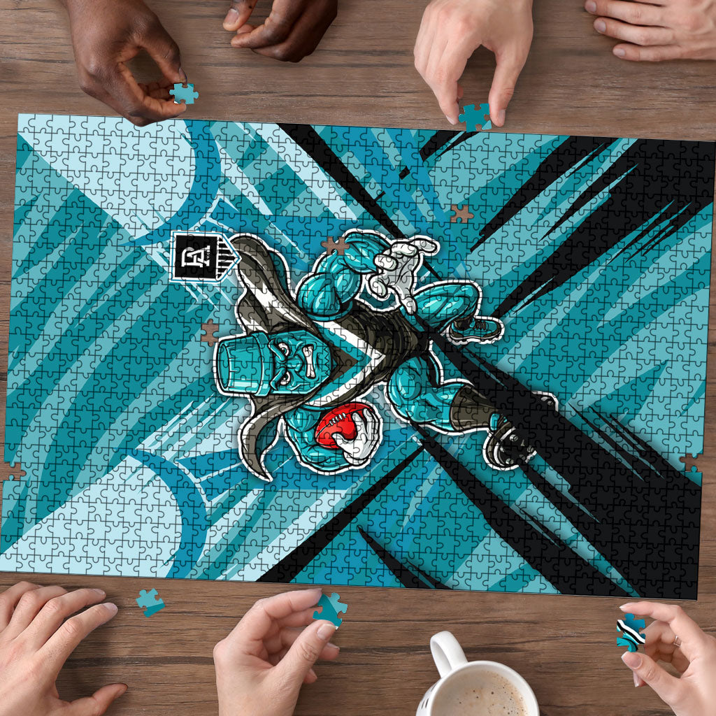 Port Adelaide Power Australian Football Puzzle Powerful Superhero Mascot - Bold Team Colors