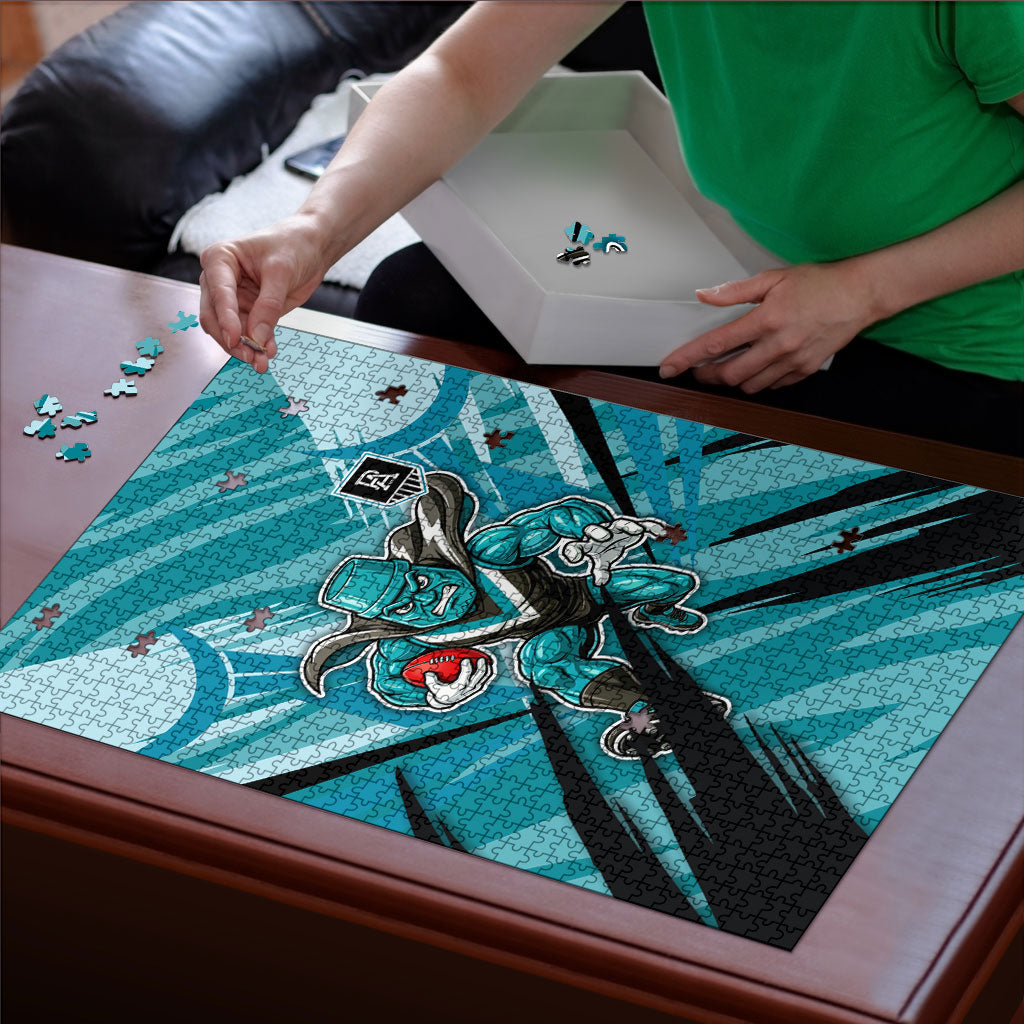 Port Adelaide Power Australian Football Puzzle Powerful Superhero Mascot - Bold Team Colors
