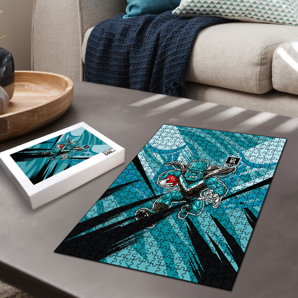 Port Adelaide Power Australian Football Puzzle Powerful Superhero Mascot - Bold Team Colors