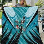 Port Adelaide Power Australian Football Quilt Powerful Superhero Mascot - Bold Team Colors