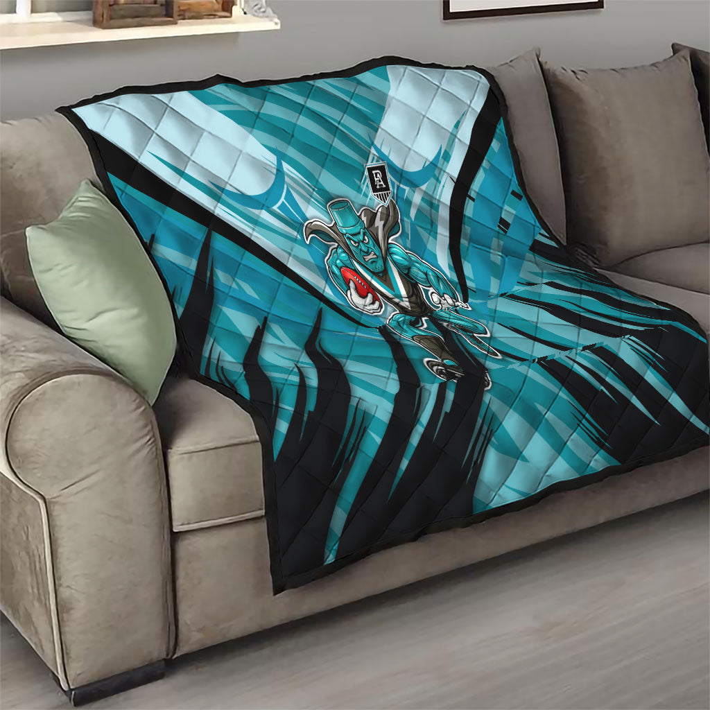 Port Adelaide Power Australian Football Quilt Powerful Superhero Mascot - Bold Team Colors