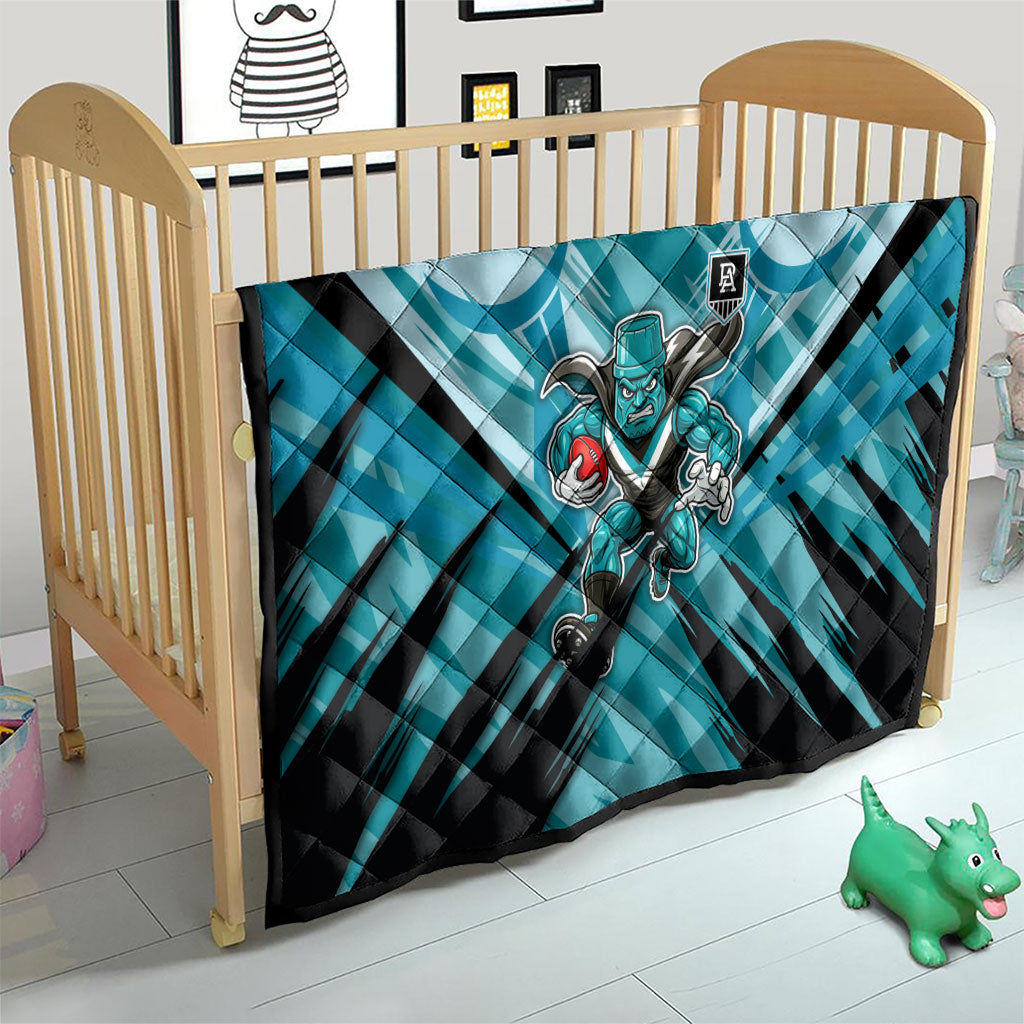 Port Adelaide Power Australian Football Quilt Powerful Superhero Mascot - Bold Team Colors