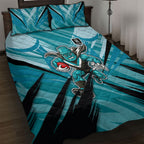 Port Adelaide Power Australian Football Quilt Bed Set Powerful Superhero Mascot - Bold Team Colors