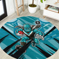 Port Adelaide Power Australian Football Round Carpet Powerful Superhero Mascot - Bold Team Colors