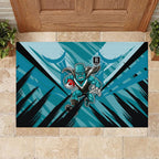 Port Adelaide Power Australian Football Rubber Doormat Powerful Superhero Mascot - Bold Team Colors
