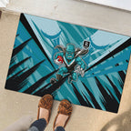 Port Adelaide Power Australian Football Rubber Doormat Powerful Superhero Mascot - Bold Team Colors