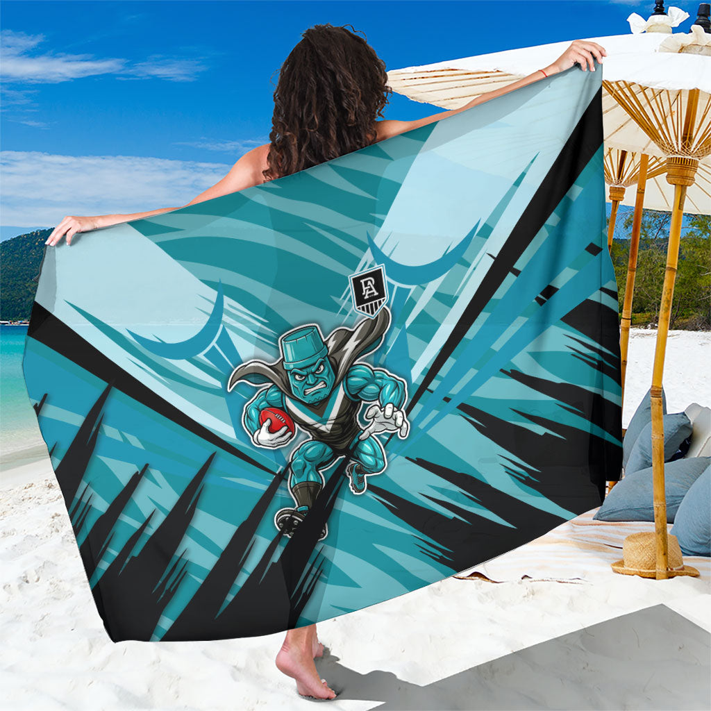 Port Adelaide Power Australian Football Sarong Powerful Superhero Mascot - Bold Team Colors