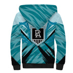 Port Adelaide Power Australian Football Sherpa Hoodie Powerful Superhero Mascot - Bold Team Colors