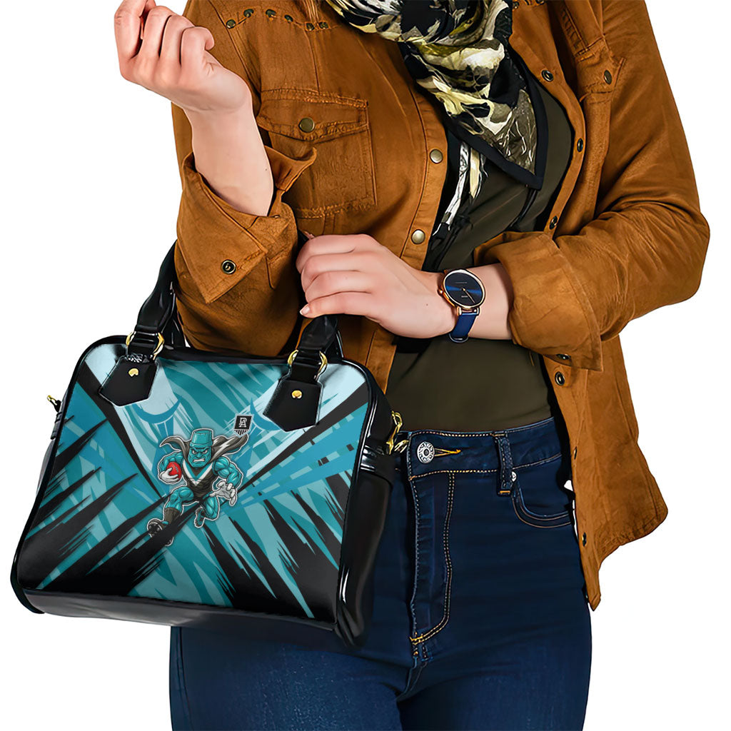 Port Adelaide Power Australian Football Shoulder Handbag Powerful Superhero Mascot - Bold Team Colors