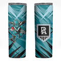 Port Adelaide Power Australian Football Skinny Tumbler Powerful Superhero Mascot - Bold Team Colors