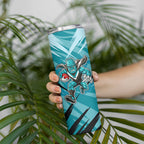 Port Adelaide Power Australian Football Skinny Tumbler Powerful Superhero Mascot - Bold Team Colors