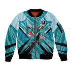 Port Adelaide Power Australian Football Sleeve Zip Bomber Jacket Powerful Superhero Mascot - Bold Team Colors