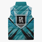 Port Adelaide Power Australian Football Sleeveless Puffer Jacket Powerful Superhero Mascot - Bold Team Colors