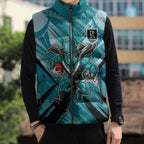 Port Adelaide Power Australian Football Sleeveless Puffer Jacket Powerful Superhero Mascot - Bold Team Colors