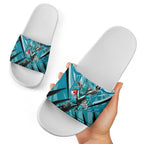 Port Adelaide Power Australian Football Slide Sandals Powerful Superhero Mascot - Bold Team Colors