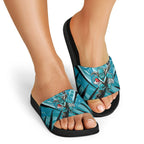 Port Adelaide Power Australian Football Slide Sandals Powerful Superhero Mascot - Bold Team Colors