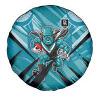 Port Adelaide Power Australian Football Spare Tire Cover Powerful Superhero Mascot - Bold Team Colors