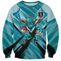 Port Adelaide Power Australian Football Sweatshirt Powerful Superhero Mascot - Bold Team Colors
