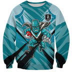 Port Adelaide Power Australian Football Sweatshirt Powerful Superhero Mascot - Bold Team Colors