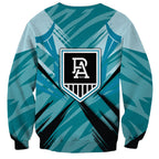 Port Adelaide Power Australian Football Sweatshirt Powerful Superhero Mascot - Bold Team Colors