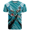 Port Adelaide Power Australian Football T Shirt Powerful Superhero Mascot - Bold Team Colors