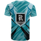 Port Adelaide Power Australian Football T Shirt Powerful Superhero Mascot - Bold Team Colors