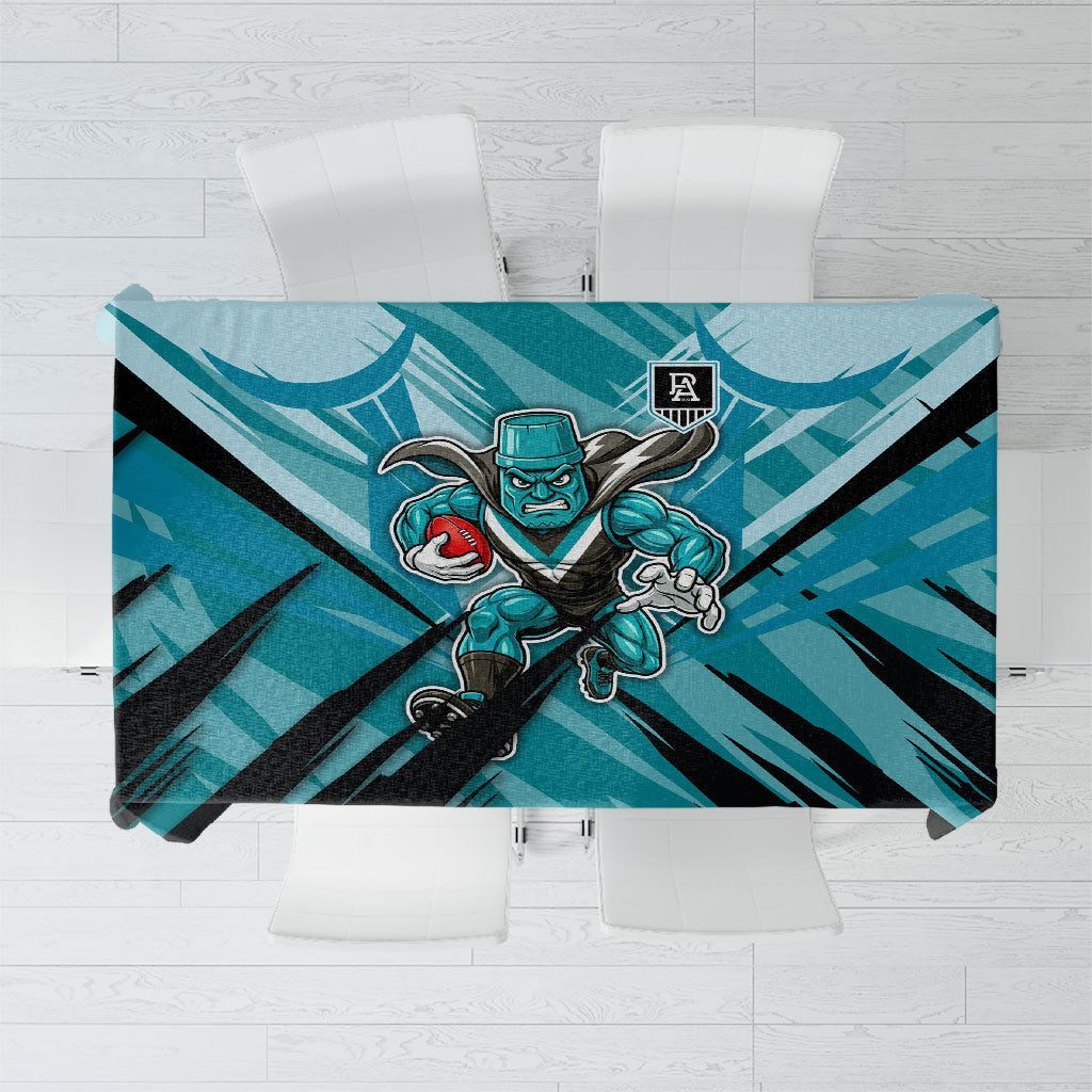 Port Adelaide Power Australian Football Tablecloth Powerful Superhero Mascot - Bold Team Colors
