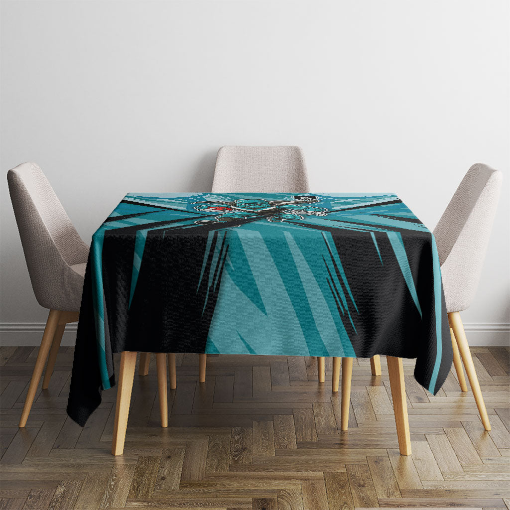 Port Adelaide Power Australian Football Tablecloth Powerful Superhero Mascot - Bold Team Colors