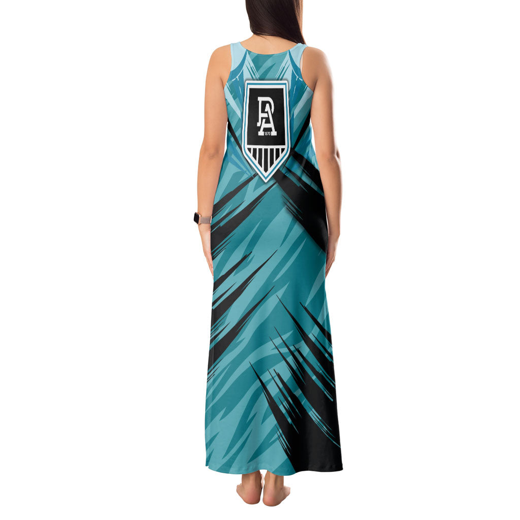 Port Adelaide Power Australian Football Tank Maxi Dress Powerful Superhero Mascot - Bold Team Colors