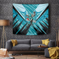 Port Adelaide Power Australian Football Tapestry Powerful Superhero Mascot - Bold Team Colors
