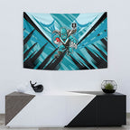 Port Adelaide Power Australian Football Tapestry Powerful Superhero Mascot - Bold Team Colors