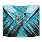 Port Adelaide Power Australian Football Tapestry Powerful Superhero Mascot - Bold Team Colors