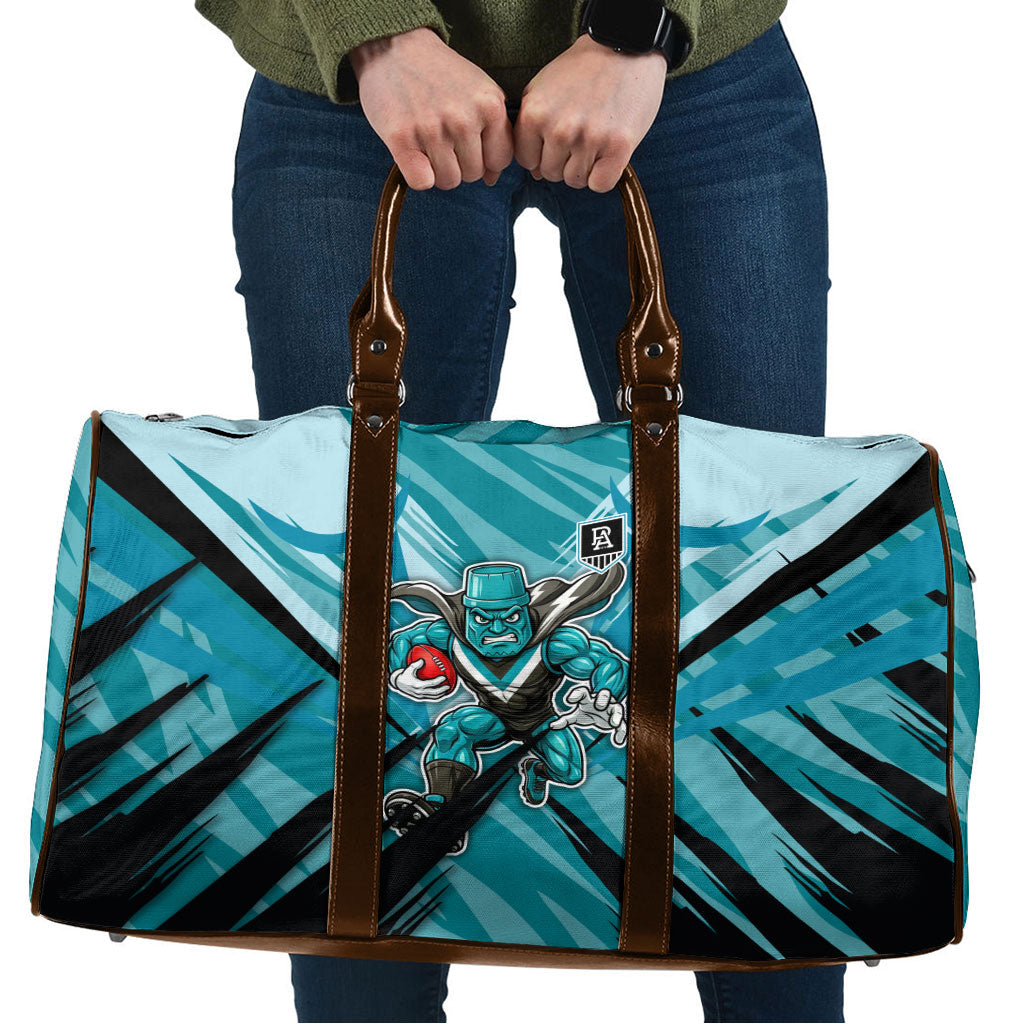 Port Adelaide Power Australian Football Travel Bag Powerful Superhero Mascot - Bold Team Colors
