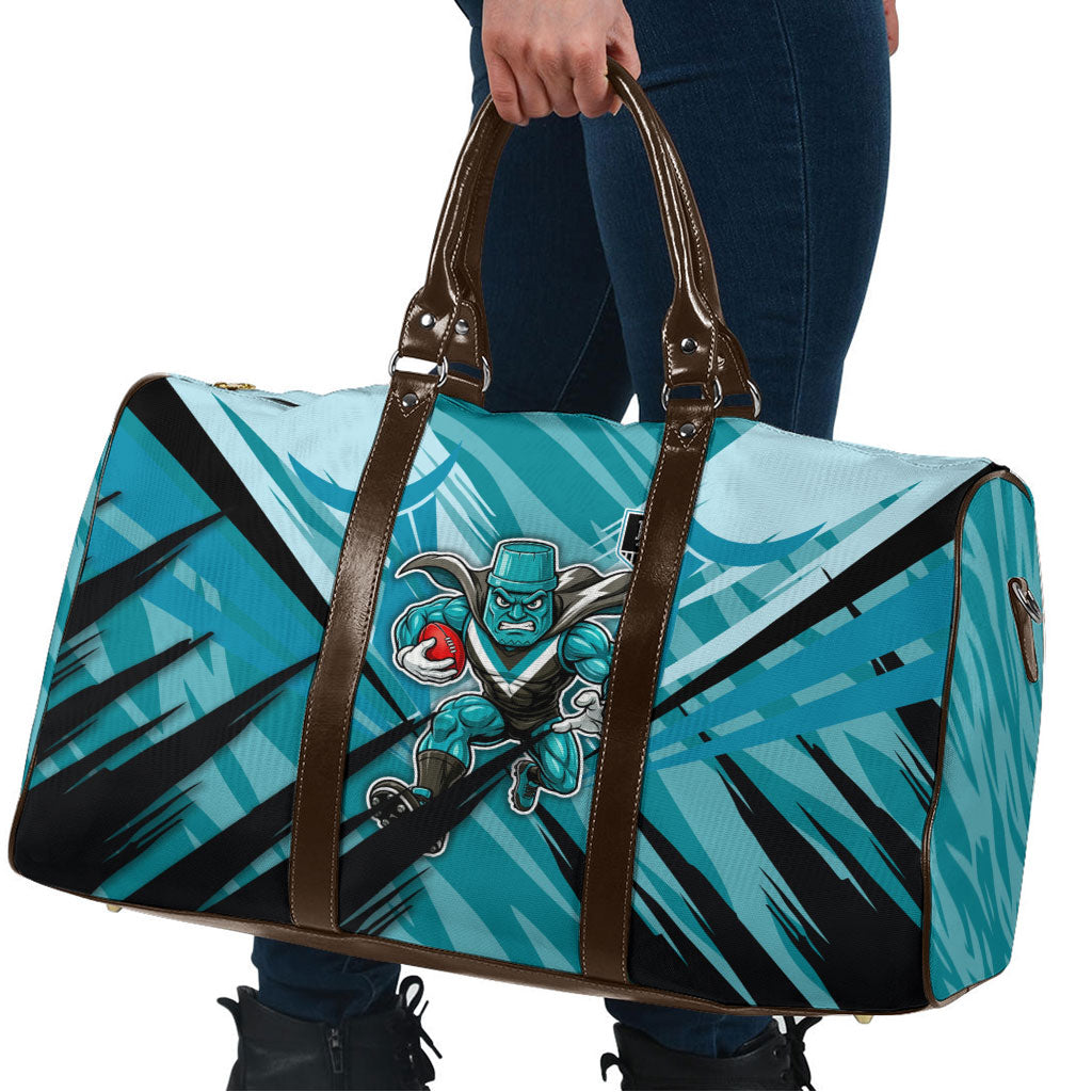 Port Adelaide Power Australian Football Travel Bag Powerful Superhero Mascot - Bold Team Colors
