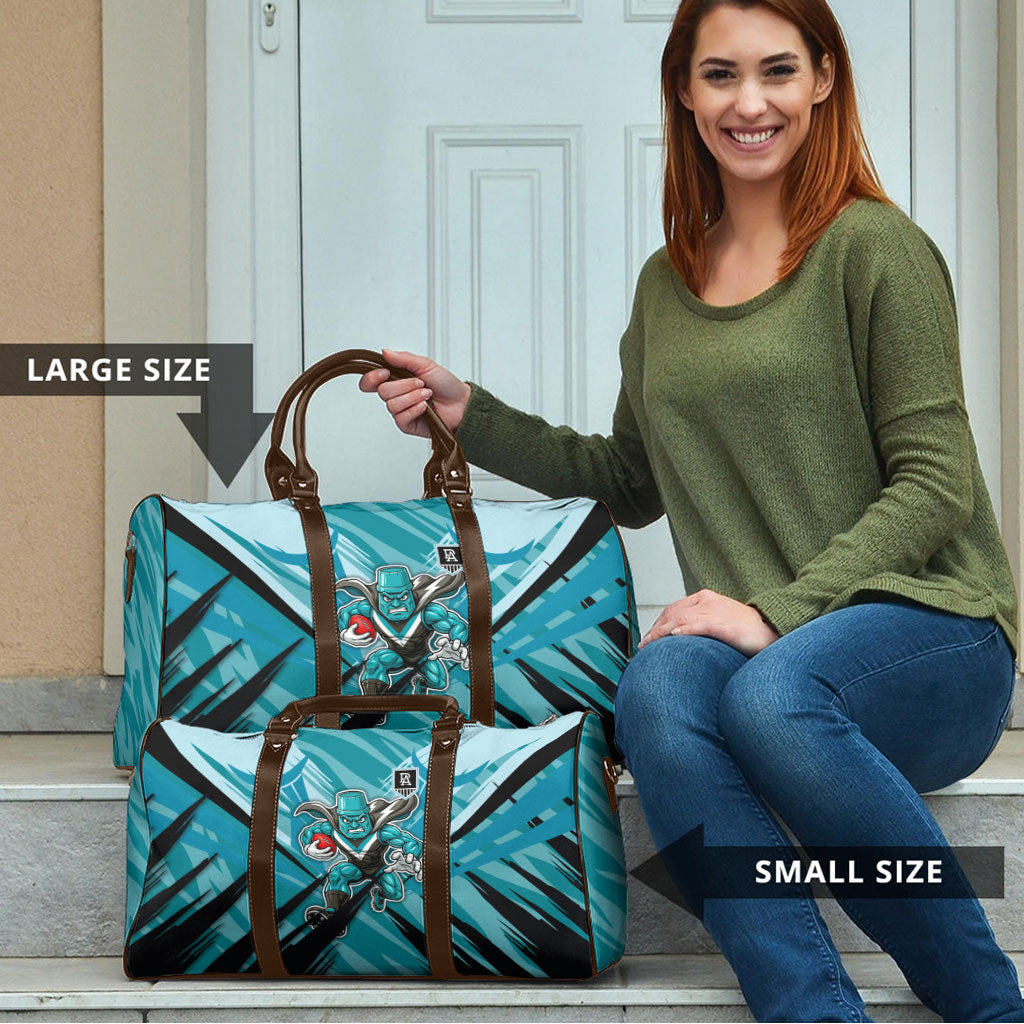 Port Adelaide Power Australian Football Travel Bag Powerful Superhero Mascot - Bold Team Colors