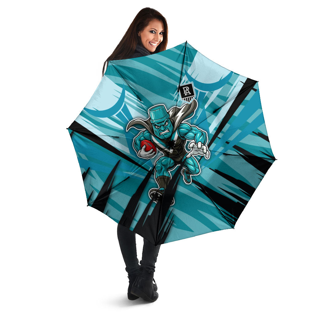 Port Adelaide Power Australian Football Umbrella Powerful Superhero Mascot - Bold Team Colors