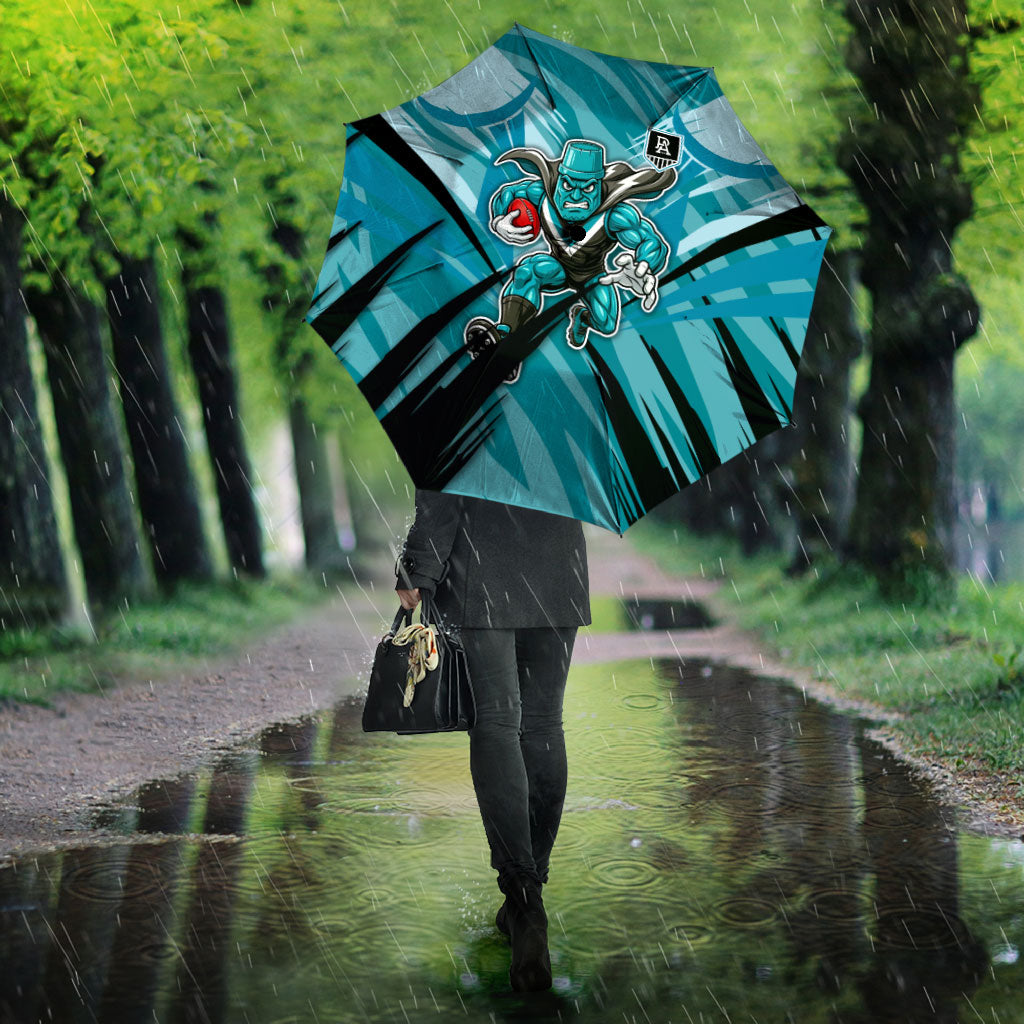 Port Adelaide Power Australian Football Umbrella Powerful Superhero Mascot - Bold Team Colors