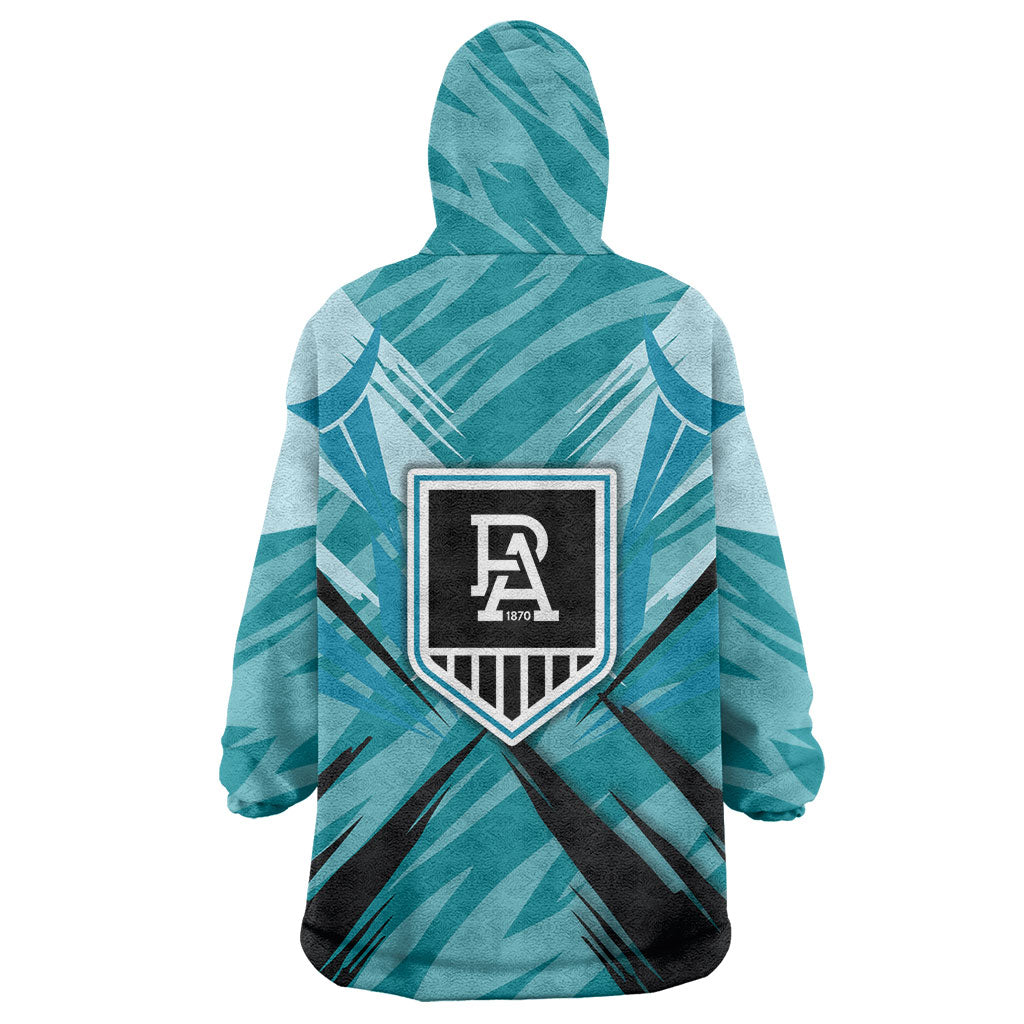 Port Adelaide Power Australian Football Wearable Blanket Hoodie Powerful Superhero Mascot - Bold Team Colors
