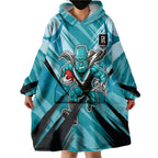 Port Adelaide Power Australian Football Wearable Blanket Hoodie Powerful Superhero Mascot - Bold Team Colors