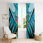 Port Adelaide Power Australian Football Window Curtain Powerful Superhero Mascot - Bold Team Colors