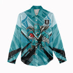 Port Adelaide Power Australian Football Women Casual Shirt Powerful Superhero Mascot - Bold Team Colors