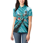 Port Adelaide Power Australian Football Women Polo Shirt Powerful Superhero Mascot - Bold Team Colors