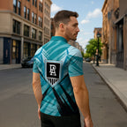 Port Adelaide Power Australian Football Zipper Polo Shirt Powerful Superhero Mascot - Bold Team Colors
