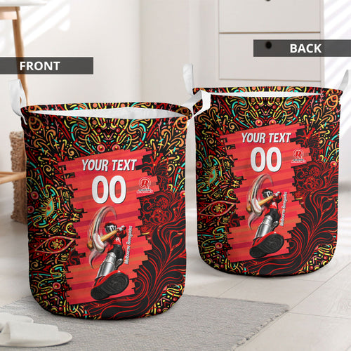 Personalized Melbourne Renegades Cricket Laundry Basket Hippie Psychedelic Pattern Vibrant Mandala Art Style