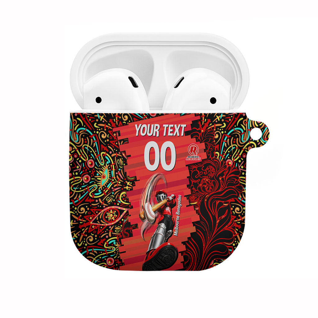 Personalized Melbourne Renegades Cricket AirPods Case Hippie Psychedelic Pattern Vibrant Mandala Art Style