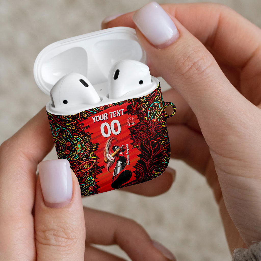 Personalized Melbourne Renegades Cricket AirPods Case Hippie Psychedelic Pattern Vibrant Mandala Art Style